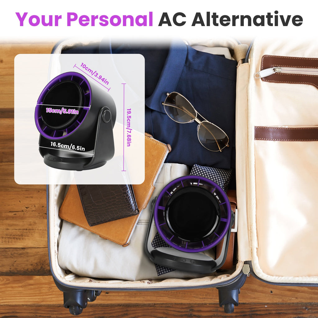 Rechargeable Mini Desk Fan – 100-Speed, Wall Mount & Desktop