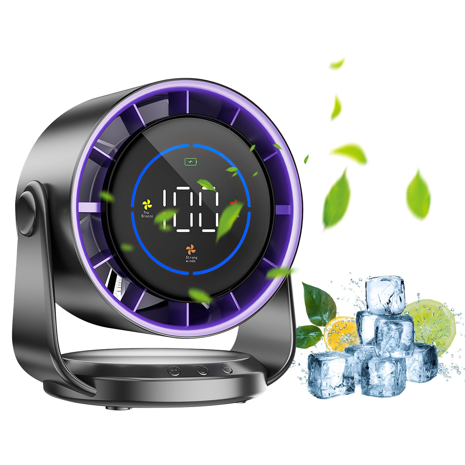 Rechargeable Mini Desk Fan – 100-Speed, Wall Mount & Desktop